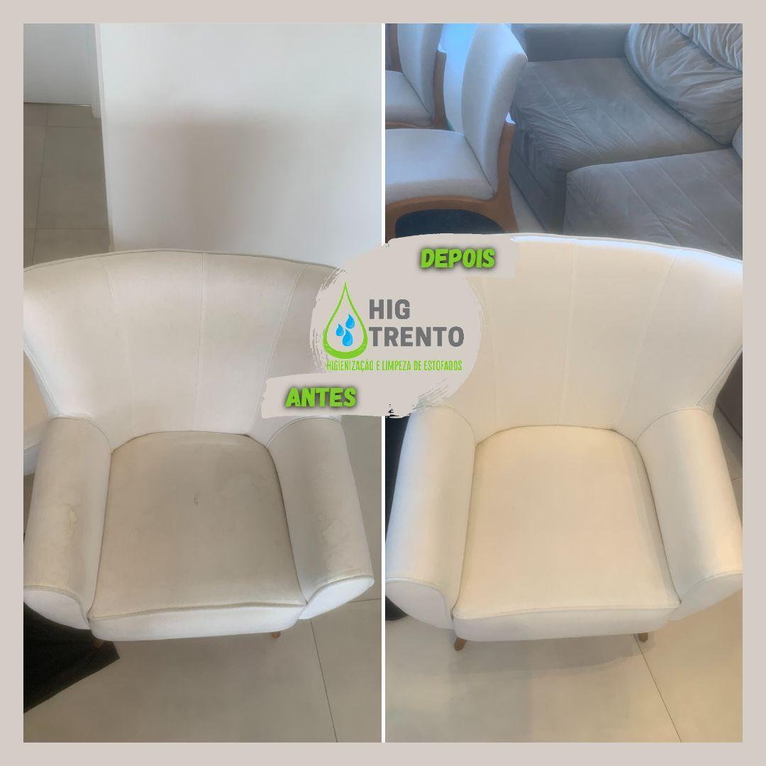 Resultado da higienização de estofado Higtrento