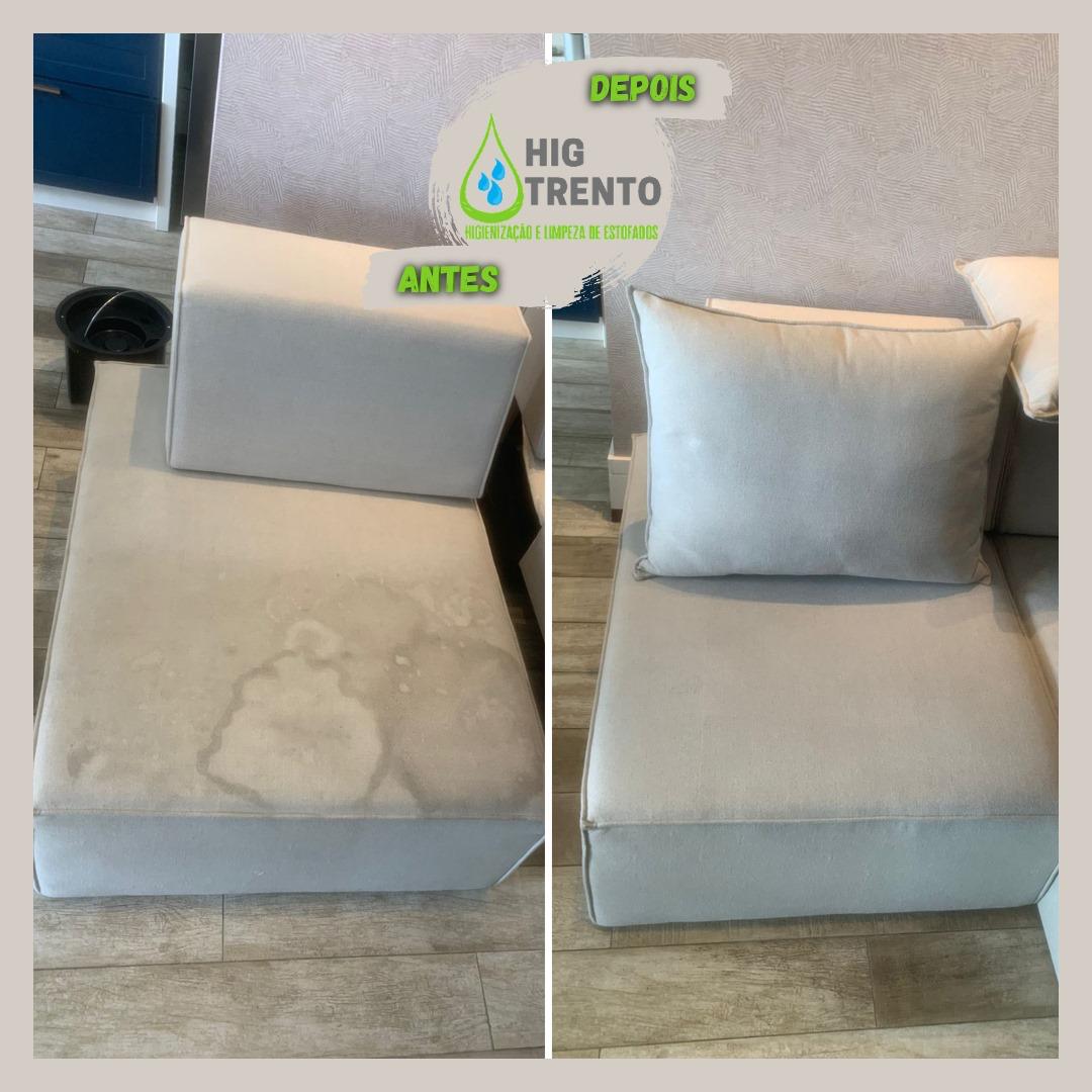 Resultado da higienização de estofado Higtrento