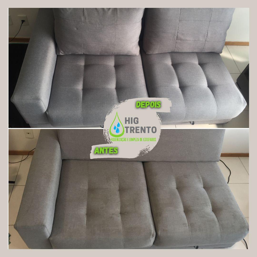 Resultado da higienização de estofado Higtrento