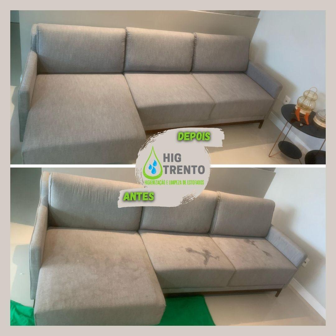 Resultado da higienização de estofado Higtrento